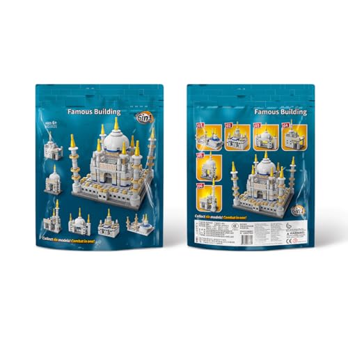 Image of SKY LINE OCEAN 6-in-1 Taj Mahal Building Block Set Toys | STEAM Kit for Kids | Build Iconic Monuments & Landmarks (510+Pcs) | Birthday Gift for Boys & Girls || 6 Months Structural Warranty