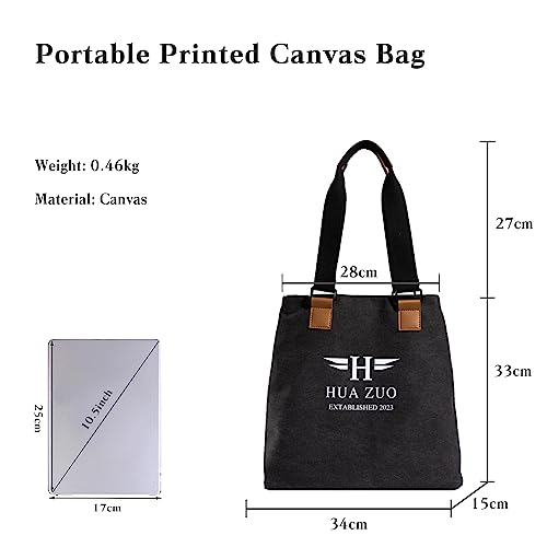 Image of CORIOS Canvas Handbag Women Tote Bag Large Capacity Shoulder Bag Multi-Pockets Top Handle Bag with Zipper Casual Hobo Bag