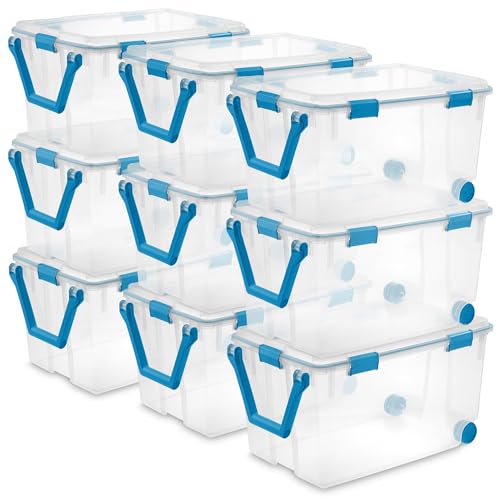 Image of Sterilite Gasket Storage Box with Lids for Home & Office, 120 Quart, 9-Pack