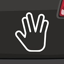 Vulcan Greeting Sticker 6 Sizes 21 Colours Vulcan Salute Spock Greeting Fun Sticker