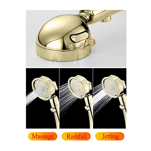 Pommeau de douche haute pression 3 modes avec bouton arrêt pratique - 7
