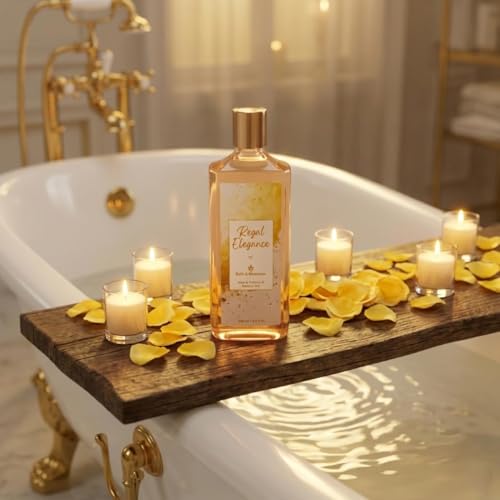 Image of Bath & Blossoms Regal Elegance Shower Gel | Warm Amber & Musk | Rich Foaming Lather | Aloe Vera & Vitamin E | Hydrating Gentle formula suitable for all skin types | 100% Paraben Free & Vegan | Premium Body Care