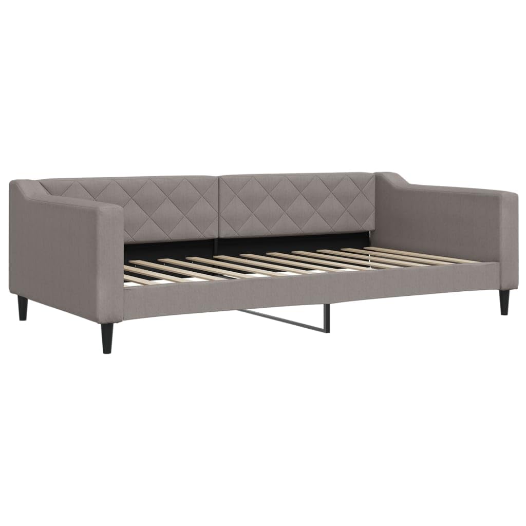 Brokky 354169 Letto da Giorno Tortora 100x200 cm in Tessuto Divano Letto,Giroletto, Singolo, Matrimoniale, Moderna