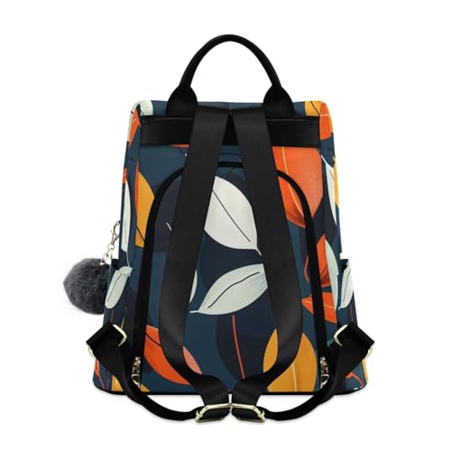 KLL Leaves Fashion backpack for travel multipurpose backpack for women with for Daily College Shopping with Pom-pom keychain2