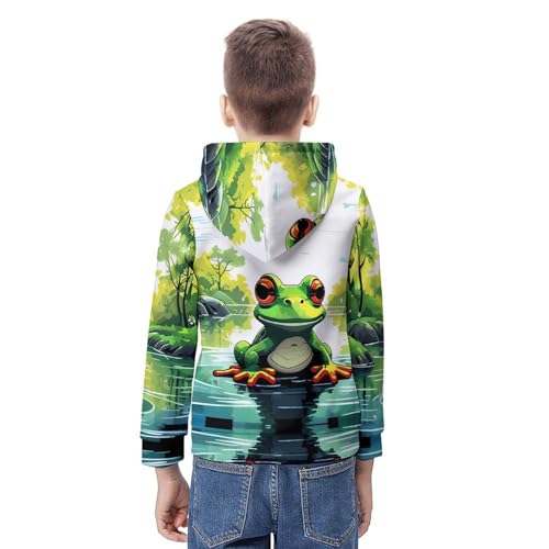 Sweat à capuche grenouille enfant doux et rigolo pour partager des moments de joie