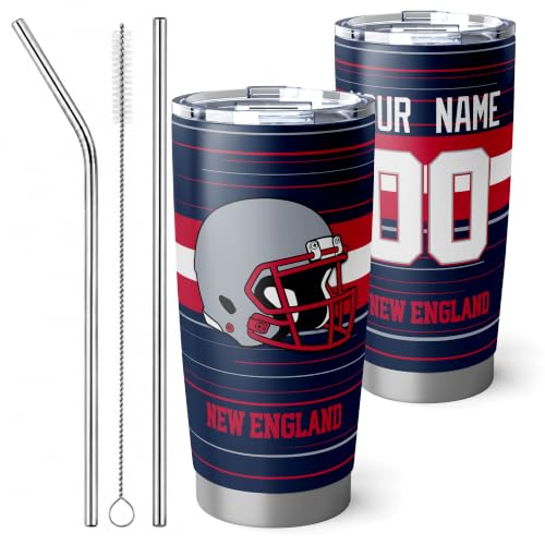 Image of New England Tumbler 20oz Travel Mug Gifts Custom Name Number
