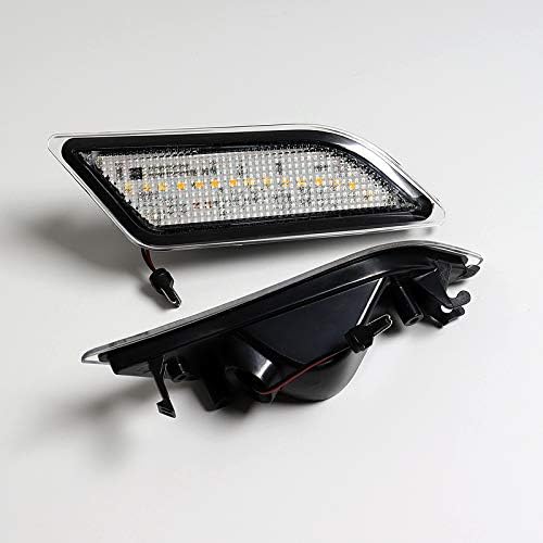 EPARTS Fender Side Marker Light Turn Signal Lamp Assembly Replacement Compatible With 2010-2013 Mercedes Benz W212 E-Class E300 E350 E550 (Clear Lens/White LED)