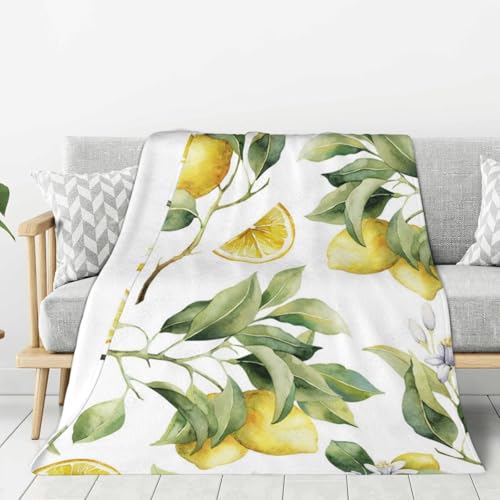 LfearTesa Coperte per divani e poltrone, copriletti, coperte da viaggio, coperte per divani e letti, limone limone,40'x30'