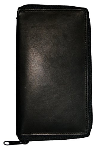Genuine Leather Zipper Wallet Business & Credit Card Case Holder Bifold #729cf3
