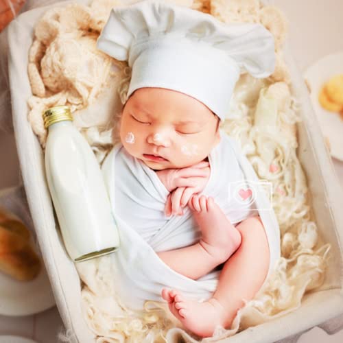 Nicoone Newborn Baby Chef Costume Photography Photos Prop Hat + Apron Outfit,Baby Chef Costume Set for Boys Girls Photography Props (Girls 0-6 Months) - Image 4