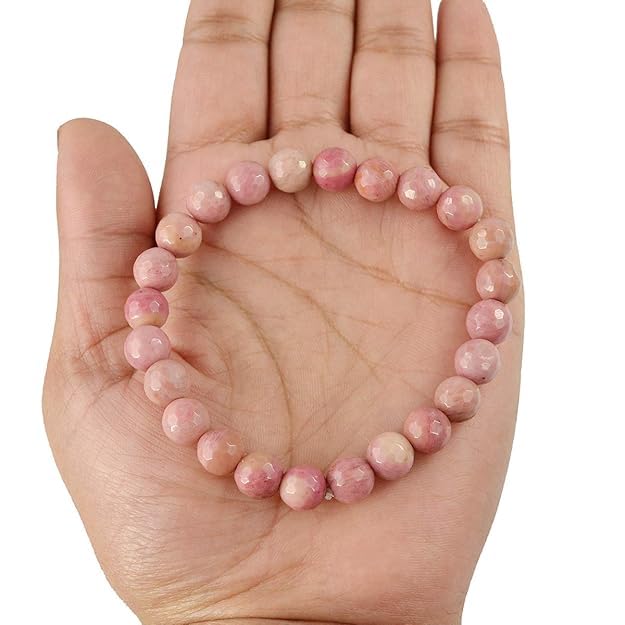 Image of Reiki Crystal Products Natural Crystal Stone 8 mm Faceted Diamond Cut Beads Bracelet for Men & Women | Reiki Charged Gemstone Bracelet | Multiple Stone Variants Available