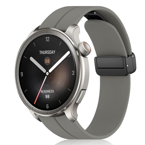 [RicYeel] 22mm ���C�t�� �V���R���o���h Amazfit Balance 2/Balance/Bip 6/Bip 5/5 Unity �Ή� �����x���g �}�O�l�b�g�t�� �����ȒP �_�炩�� �X�g���b�v �X�|�[�c �ւ��x���g Amazfit GT