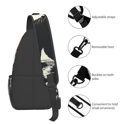 Bolso Sling unisex con diseño ajustable en color negro miniatura 4
