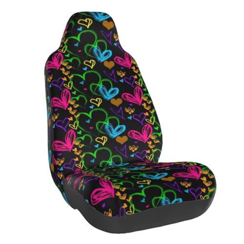 Housse de siège de voiture universelle à impression 3D motif cœur