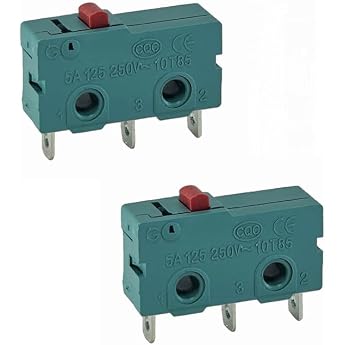 2 x Micro Push Button 3 Pins 250 V 5 A 2 Positions ON/ON Limit Switch Toggle Switch Touch Sensitive Micro Switch for Mechanics Electronic Devices Automatic Devices