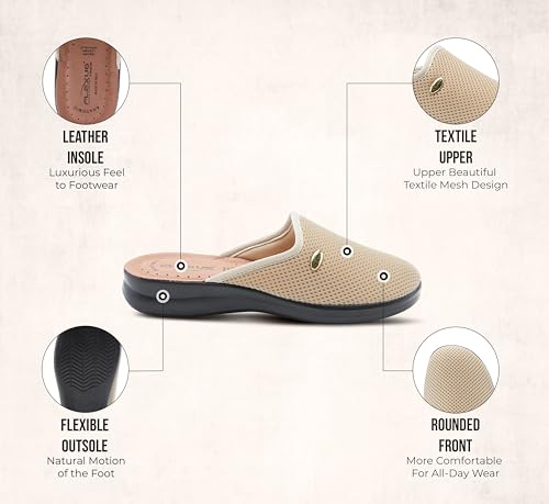 Flexus Spring Step Scuff Slippers for Women – Lightweight Indoor Footwear with Flexible Round Toe Design4