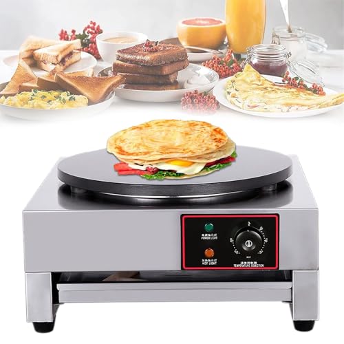 YOIUTRGDK Tortillera de Escritorio Comercial for el hogar con cajón, crepera y Plancha, Antiadherente, 40 cm/16 Pulgadas(Electric)