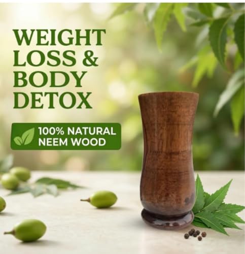 Image of Vijaysar Wood Glass for Diabetes Control - Natural Pterocarpus Marsupium Wooden Tumbler for Sugar Balance | Ayurvedic Vijaysar Ki Lakdi Ka Glass for Drinking Overnight Soaked Water (Pack 1)