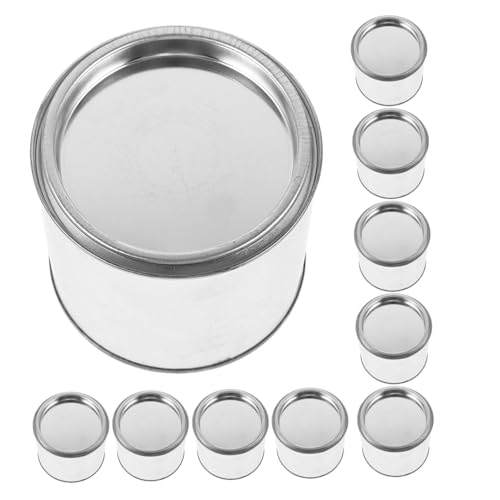 NIYANGLE 10pcs Paint Cans Round Tin Cans Paint Saver Container Small with Lids Empty Round Container with Lid Silver