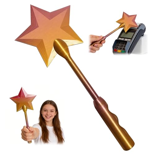 nnOuOnn Magic Wand Credit Card Holder Fairy Contactless Bank Tap to Pay Wand 3D Printed Contactless Debit Payment Card Wands for Adults (Gold)