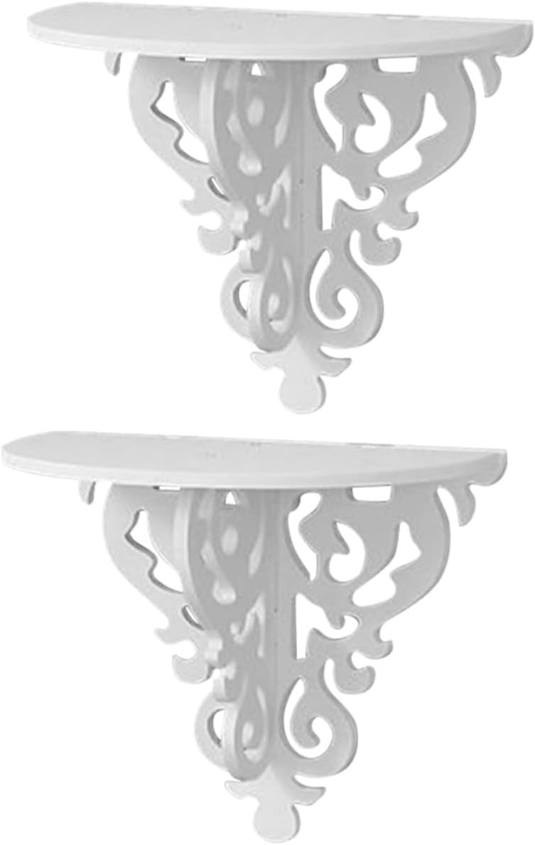 DOITOOL Wall Mounted Flower Pot Stand 2Pcs with Traceless Nails Floating Shelf for Home Decor Bedroom Kitchen Bathroom Storage Rack