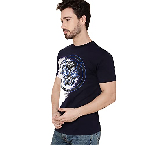 Image of Free Authority Captain America Printed Regular Fit Navy Blue Cotton Men Hoodie Sweatshirt