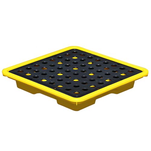 Bac de rétention modulaire pour palettes, entrepôts, usines, fûts, cuve anti-fuite, bac de drainage étanche, bac de rétention résistant aux produits chimiques avec grille amovible - Nettoyag