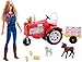 Produktbild Barbie FRM18 - Bäuerin Puppe mit Traktor, abnehmbaren Anhänger und 5 Tiere, Bauernhof Puppen Spielset, Mädchen Spielzeug ab 3 Jahren