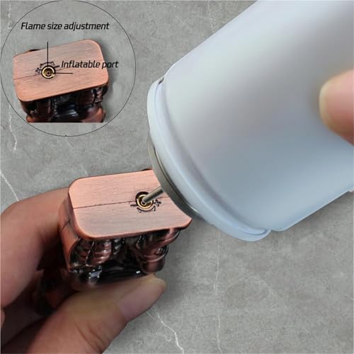 Encendedor metálico recargable diseño chica vintage miniatura 5