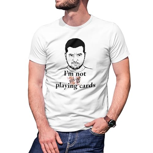 I'm not Playing Cards zelensky Trump Vance Herren Weißes T-Shirt Size S