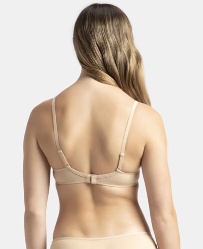 Image of Jockey 1245 Women's Under-Wired Padded Super Combed Cotton Elastane Stretch Medium Coverage Multiway Styling T-Shirt Bra with Detachable Straps