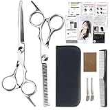 散髪 ハサミ (現役の美容師が監修) すきばさみ セット 低 すき率 髪切り セルフカット 散髪用ハサミ ヘアカット はさみ スキバサミ 髪用 ヘアカットマニュアル付き