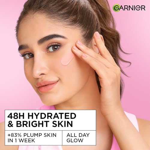Image of Garnier Fresh & Plump Niacinamide Sorbet Gel Face Moisturizer Cream, 45g | 4.5% Niacinamide + Peptide + BHA + Vitamin C, For Hydrated and Plump Skin, Suitable for Oily to Normal & Combination Skin