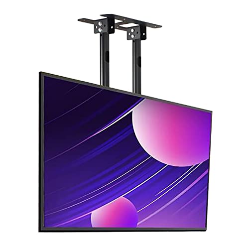 LGHLZGVF Verstellbare Deckenhalterung für TV – TV-Wandhalterung, Doppelmast-Einzelbildschirm-TV-Halterung, neigbare Teleskop-Deckenhalterung für TV, passend für 60-100 Zoll Low Profile-Fernseher