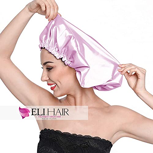 Image of Stain Bonnet Silk Sleep Cap Adjustable Satin Cap for Night Sleeping Hair Bonnet Reversible Double Layer