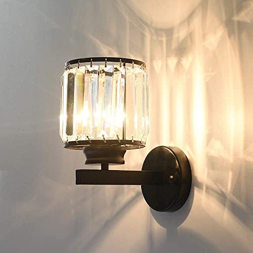 Lámpara de pared de cristal transparente y hierro forjado de diseño exclusivo