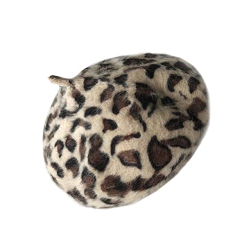 Bonnet léopard femme anti-froid en mélange de lapin doux et thermorégulateur