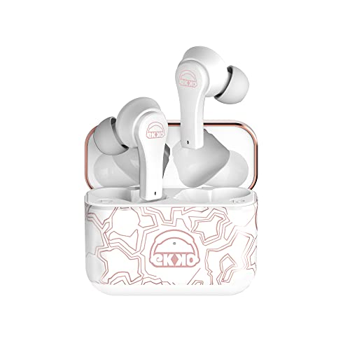 EKKO Earbeats T08 Bluetooth Truly Wireless in Ear Earbuds with mic, ENC Call Noise Cancellation, 40H Playtime,10MM Driver, Twin Connect, Massive Bass, Water Resistance Type C Siri & Google (White)