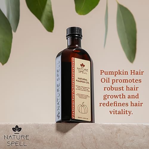 Nature Spell Pumpkin Oil for Hair Pre-Diluted Oil Helps Nourish Brittle Strands & Reduce the Look of Split Ends - Image 2