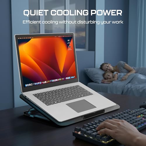 Image of Geonix CoolZ 2Fan Laptop Cooling Pad |High-Performance 2 Cooling Fans 6 Adjustable Height Levels Up to 130mm | Compatible Upto 17-Inches| Supports uto 5kg | Mobile Phone Stand (Black & Red)