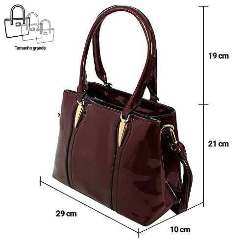 Pasta Feminina Tote Bag PA5001, LS Bolsas, Preta, 40 x 31 x 10 cm