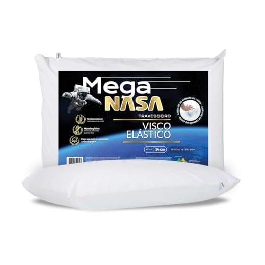 Travesseiro Nasa Alto Mega Viscoelástico Altura 14cm - Visco D28 Premium - Capa 100% algodão - Branco - Nap - para fronhas 50x70cm