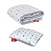 BABYLUX Kuscheldecke 100 x 150 cm Decke Babydecke Kinderdecke MINKY XXL (4. Grau + Sterne mit Kissen)