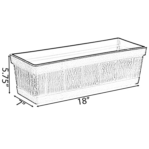 Gardenised Outdoor And Indoor Rectangle Trough Plastic Planter Box, Vegetables Or Flower Planting Pot, Brown Small #TOP5