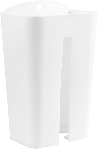 Vista 3 de Fydun Wall Mounted Garbage Bag Storage Rack Tissue Box Kitchen Decor Wide Range of Uses (White)