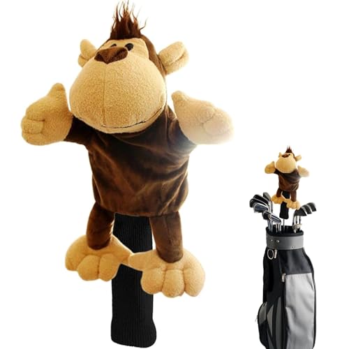 Golf Club Covers Cute Monkey Golf Head Covers Soft Plush Golf Club Head Covers Protect Your Clubs Funny Animal Golf Driver Head Covers Golf Accessories Golfer Gift, Golf Driver Head Covers