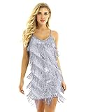 Aislor Women' Sequins Fringe Tassel Latin Dance Dress Spaghetti Straps 1920s Flapper Dress Cocktail...