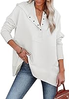 AlvaQ Womens Long Sleeve Casual Sweatshirts Women Hoodies Solid Color Button Collar Fall Pullover Tops Fashion 2023...