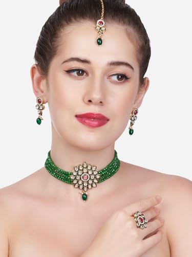 Juego de joyas chapadas en oro de 24k con perlas elegantes DMZ-1422 6