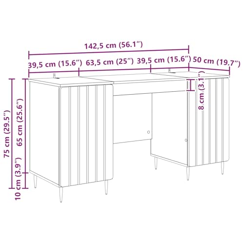 Bureau rangement chêne Sonoma pour optimiser l'espace ordinateur de salon